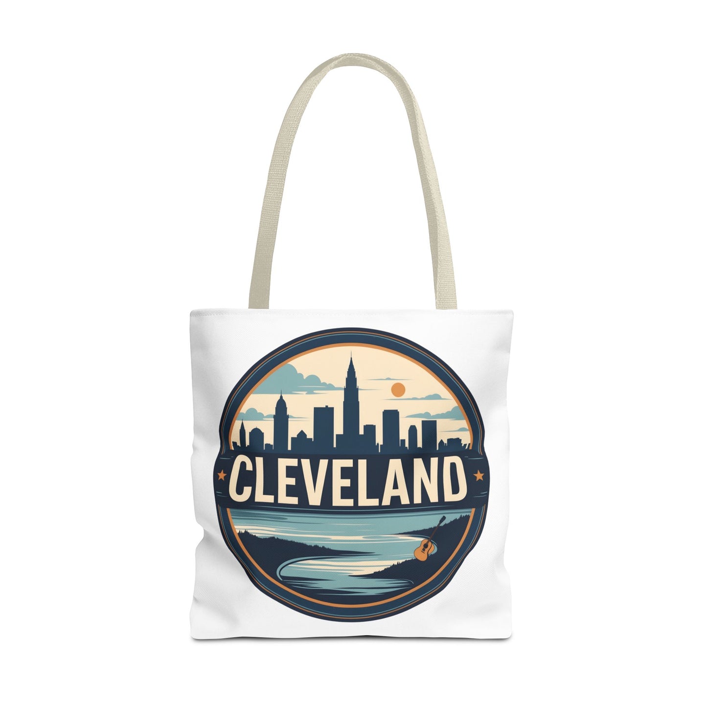 Cleveland Skyline Tote Bag — Vintage Cityscape Beach Design