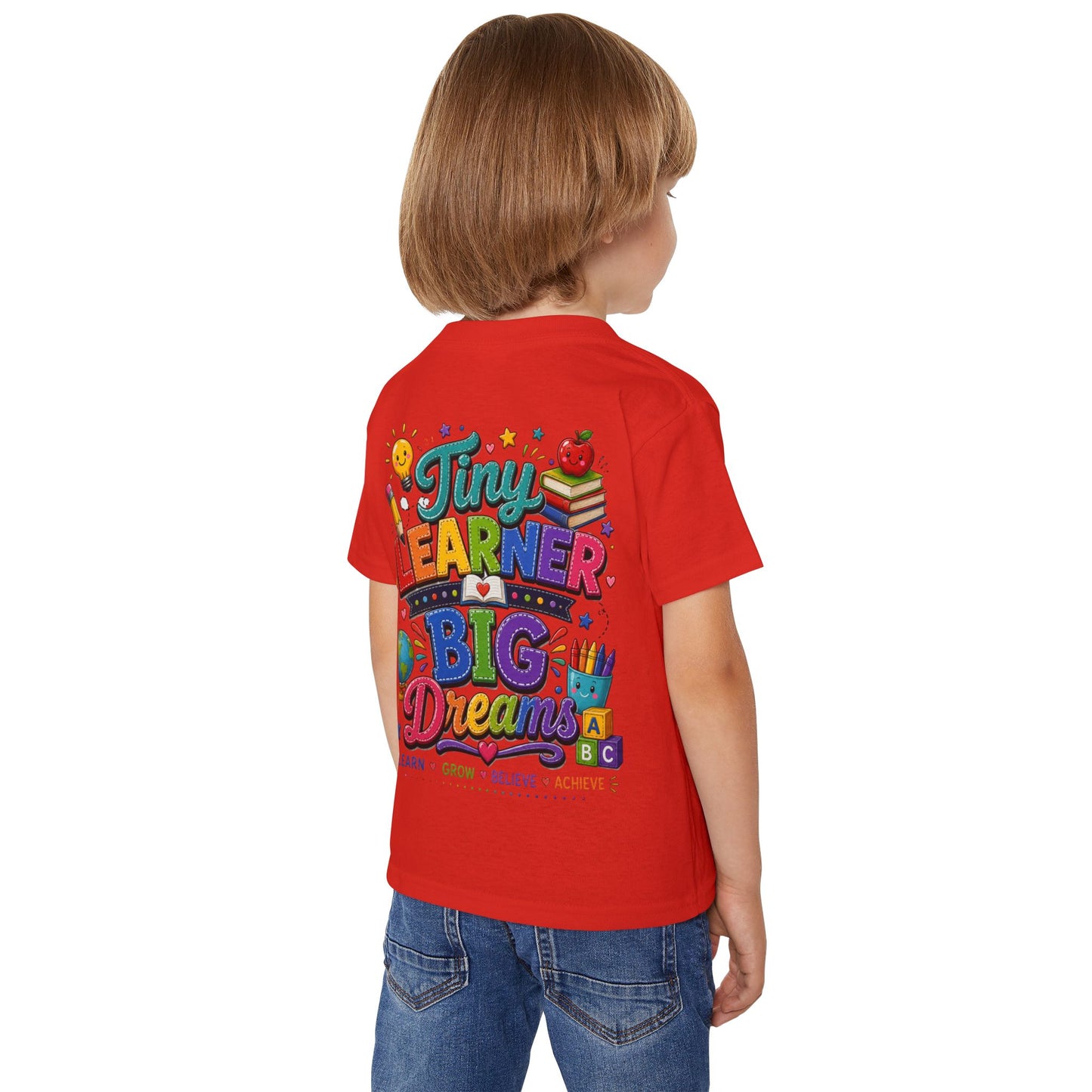 Toddler T‑Shirt — “Tiny Learner Big Dreams” Colorful Back‑to‑School Tee