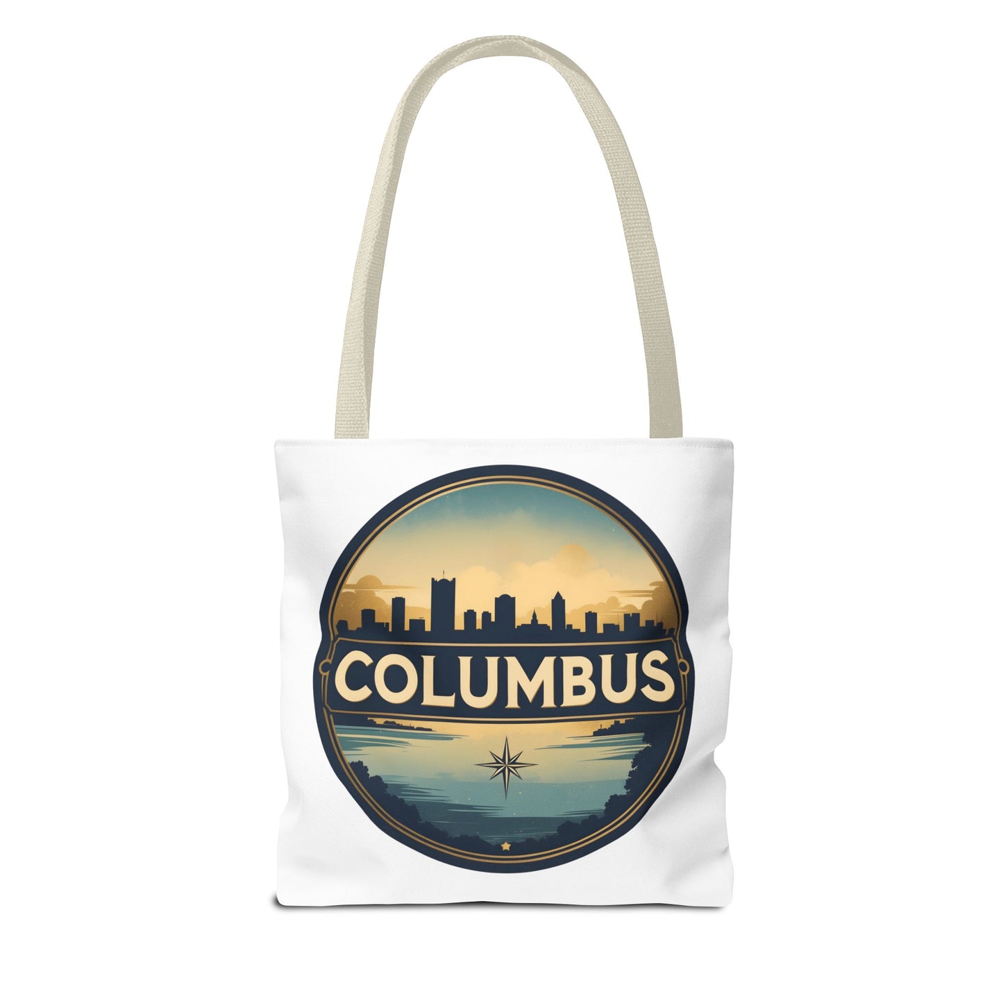 Columbus Skyline Tote Bag — Retro Cityscape Canvas Tote