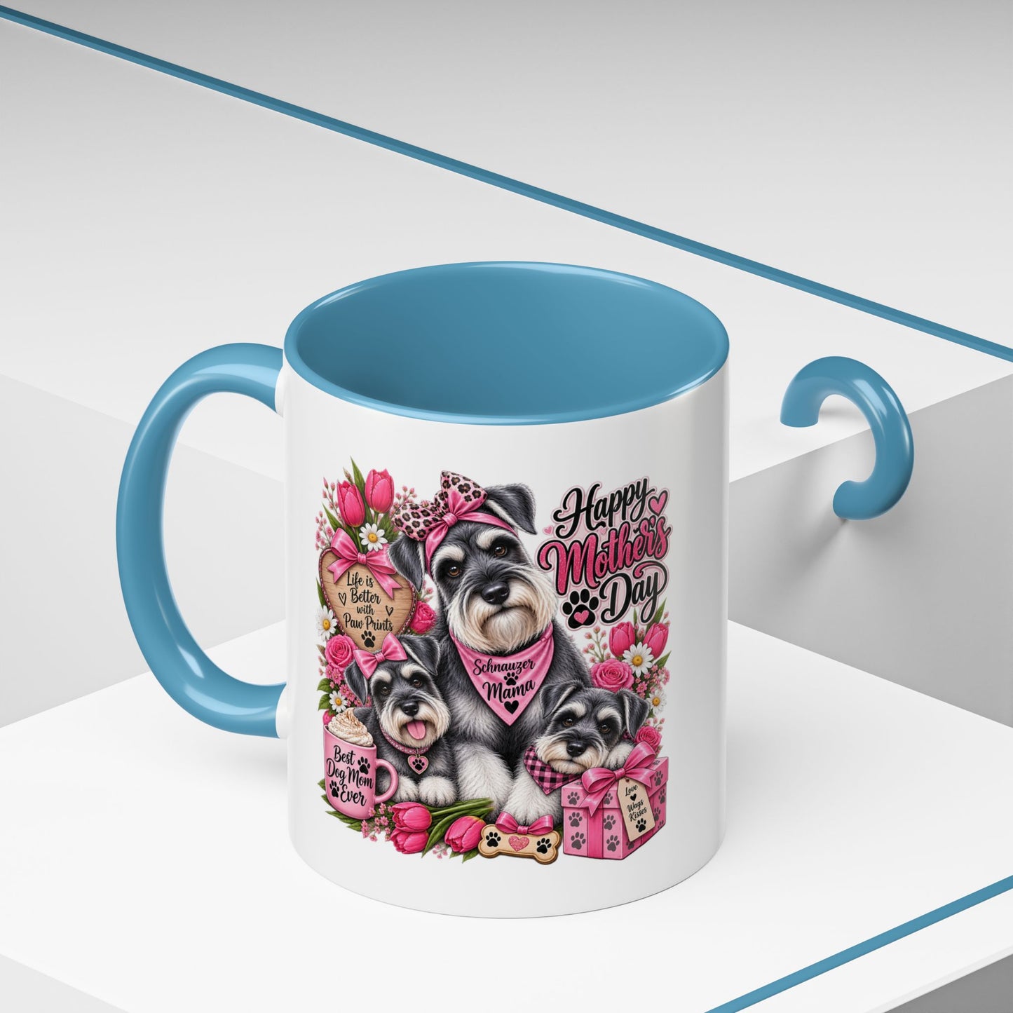 Mother's Day Schnauzer Coffee Mug — Happy Mother’s Day Dog Mom Accent Mug