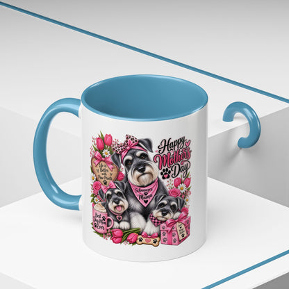 Mother's Day Schnauzer Coffee Mug — Happy Mother’s Day Dog Mom Accent Mug