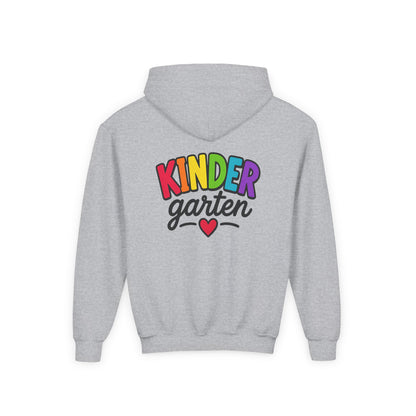 Kindergarten Kids Hoodie — Colorful Heart Graphic Back-to-School Sweatshirt