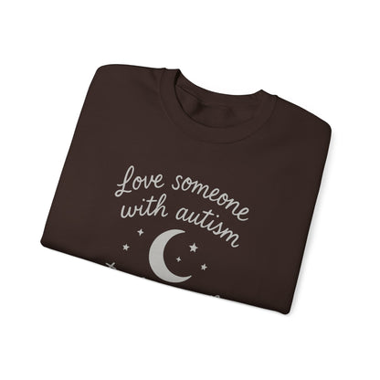 "Love someone with autism to the moon and back" Sweatshirt