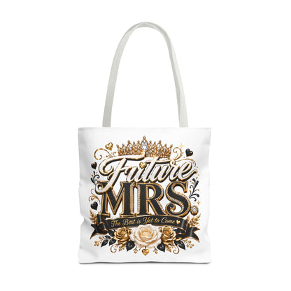 Future Mrs. Tote Bag — Bridal Bachelorette Gift Bag with Gold Crown Design