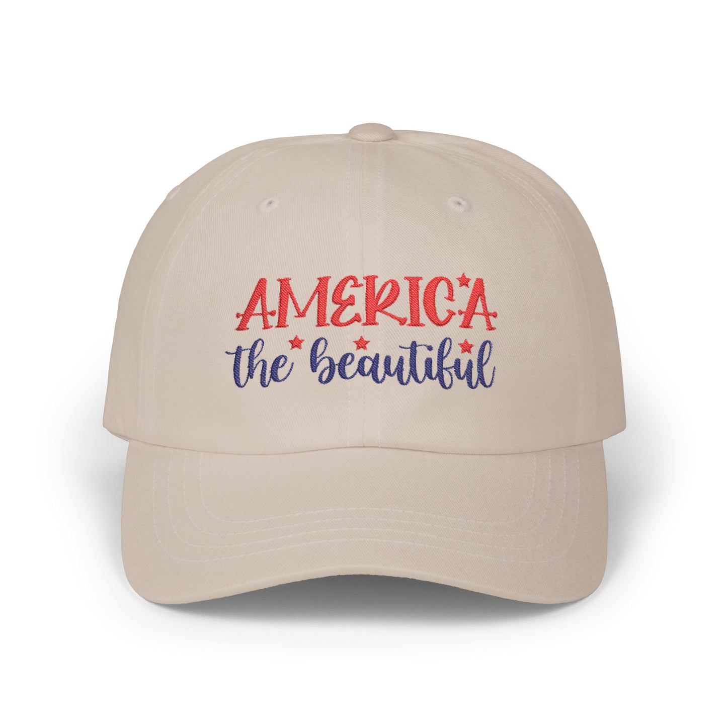 America the Beautiful Dad Cap — Patriotic Embroidered Baseball Hat