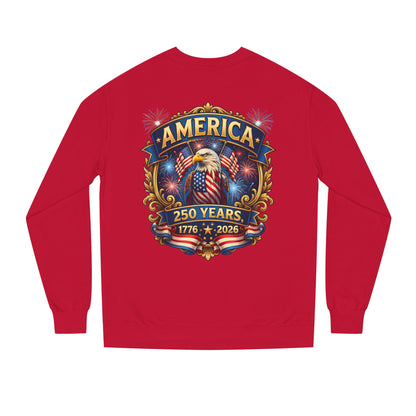 America 250 Years Crewneck Sweatshirt — 1776–2026 Patriotic Eagle Design