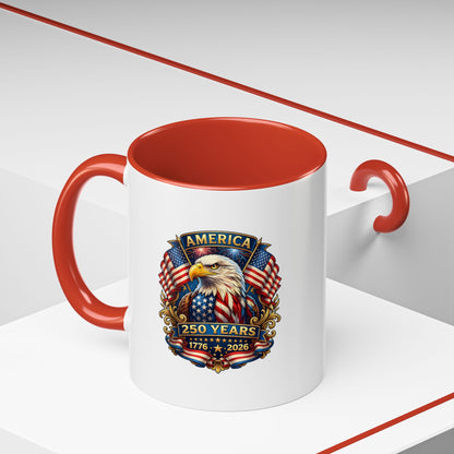 America 250 Years Eagle Coffee Mug — 1776-2026 Patriotic Accent Mug