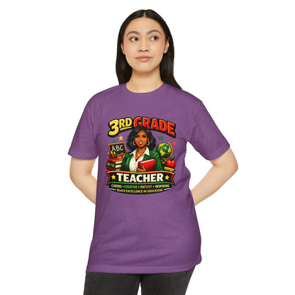 3rd Grade Teacher T‑Shirt – Black Excellence in Education Design
