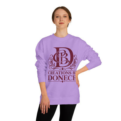 Crewneck Sweatshirt — Creations by Donece™ Burgundy Monogram Logo