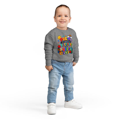 Pre-K Discovery Toddler Sweatshirt — "A World of Discovery Starts Here" Back-to-School