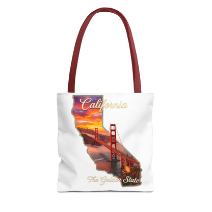 California Golden State Tote Bag – Golden Gate Sunset All-Over Print