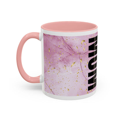 Mom Definition Accent Coffee Mug – Inspirational Pink Marble Mother’s Day Gift (11/15oz)