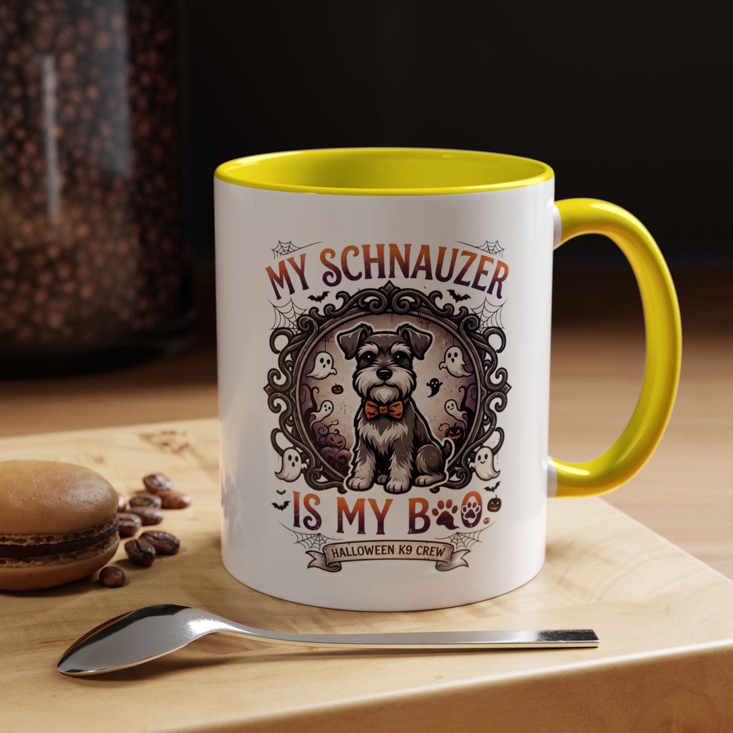 My Schnauzer Is My Boo Coffee Mug — Halloween Dog Lover Accent Mug