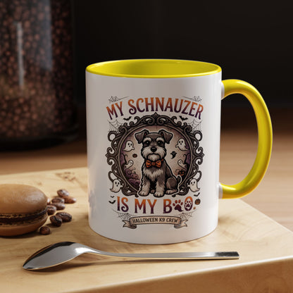 My Schnauzer Is My Boo Coffee Mug — Halloween Dog Lover Accent Mug