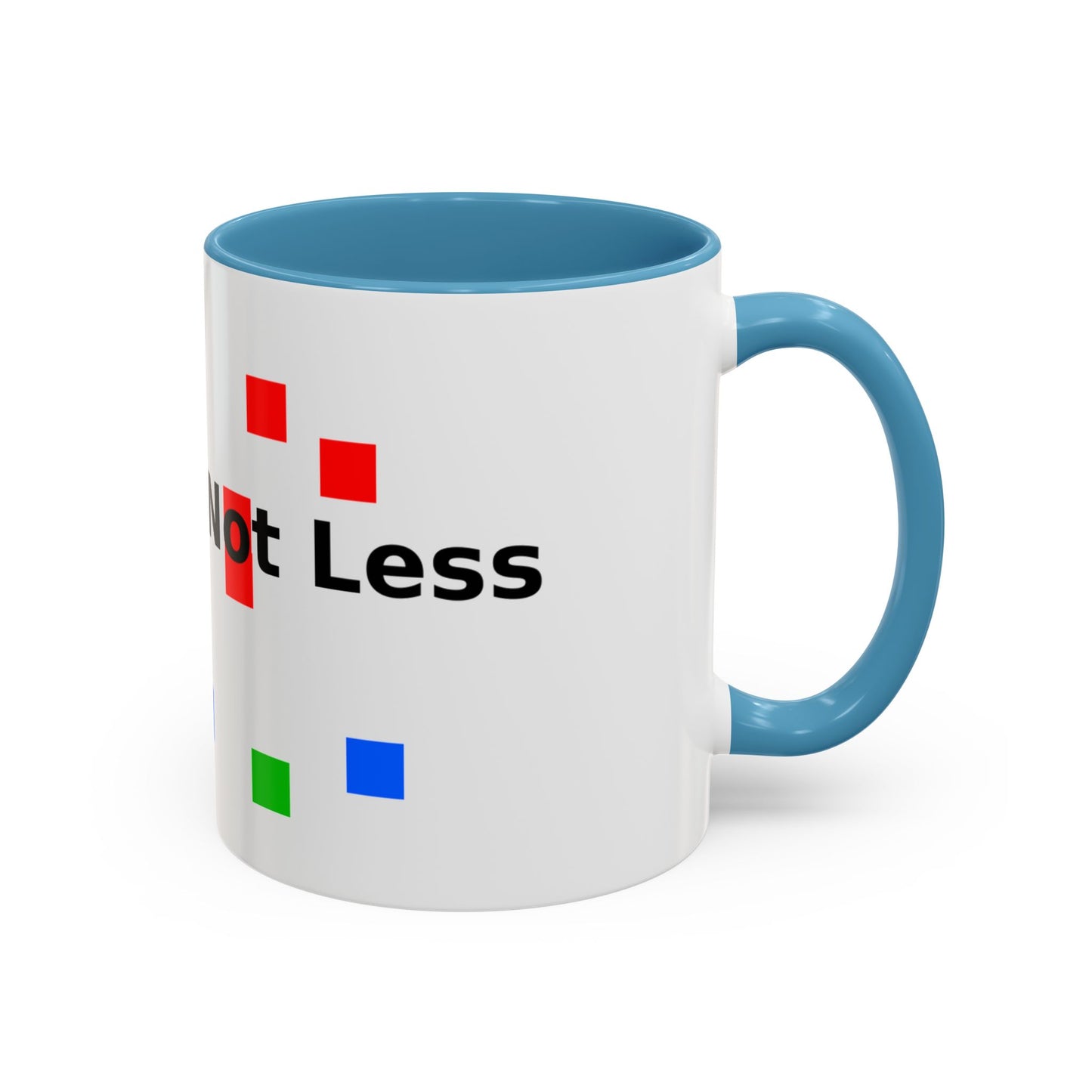 Accent Coffee Mug — 'Different Not Less' Pride-Inclusive Color Block Design (11/15oz)