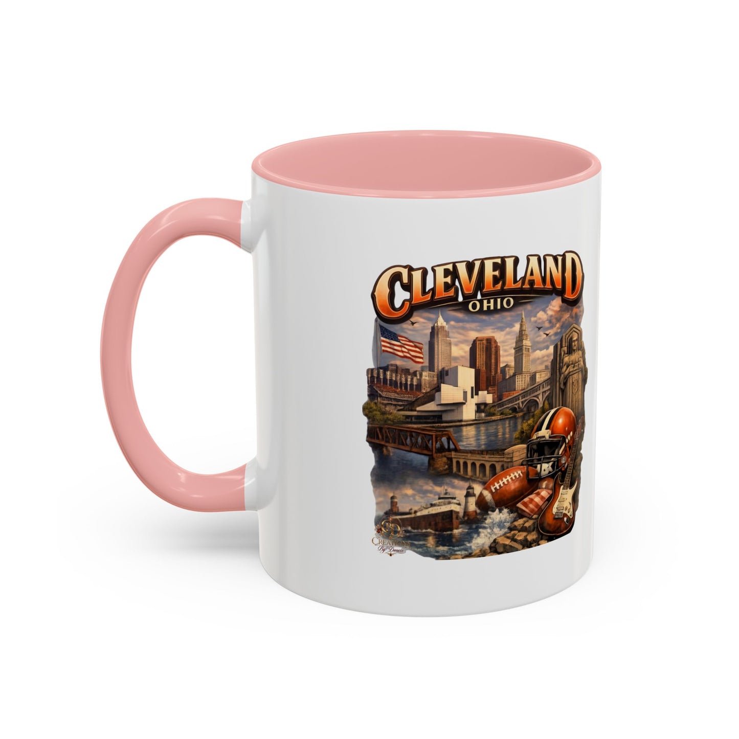 Cleveland Ohio Vintage Football Accent Coffee Mug (11/15oz)