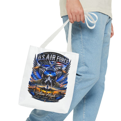 U.S. Air Force Aviator Tote Bag – 'Aim High' Military Pilot Design