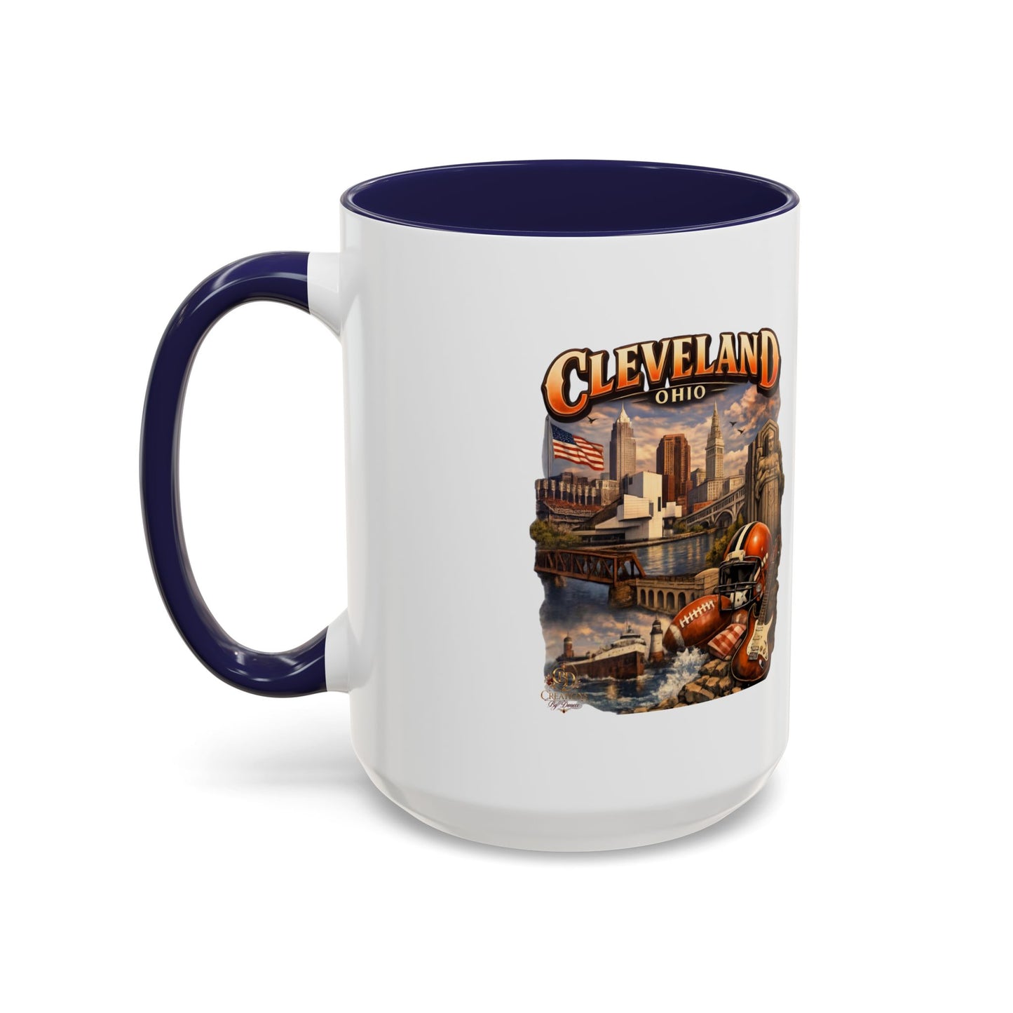 Cleveland Ohio Vintage Football Accent Coffee Mug (11/15oz)
