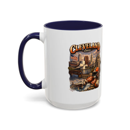 Cleveland Ohio Vintage Football Accent Coffee Mug (11/15oz)