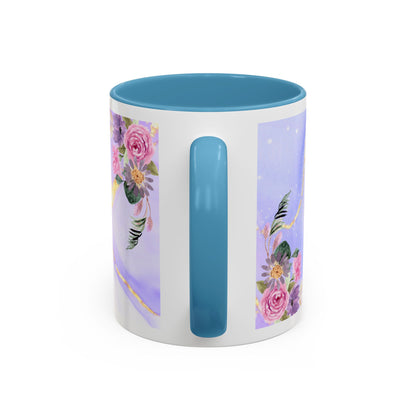 Mother Nutrition Facts Coffee Mug — Floral “Amazing Mom” 11/15oz Accent Mug