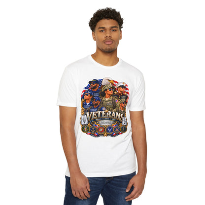 Veterans Tribute T-Shirt – Patriotic Military Emblems & Eagle Design