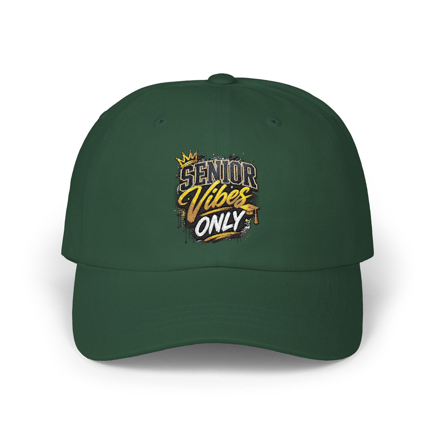 Dad Cap — "Senior Vibes Only" Embroidered Baseball Hat