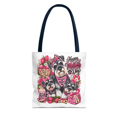 Mother’s Day Dog Tote Bag – “Happy Mother’s Day” Schnauzer Floral Gift Tote