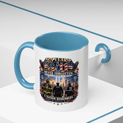 11oz/15oz Coffee Mug — 25 Years of 9/11 Never Forgotten Memorial Design