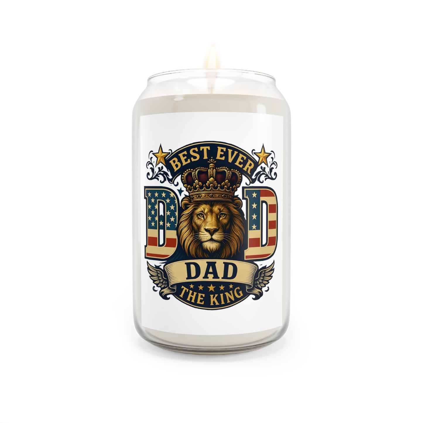Best Ever Dad Scented Soy Candle — "Dad The King" 13.75oz (Father's Day Gift)