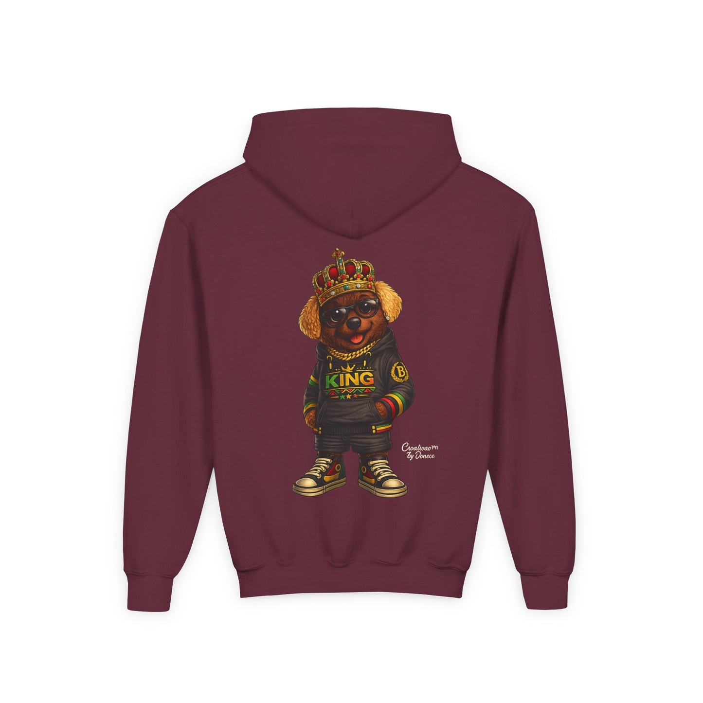 Youth Hoodie – 'King' Bear Streetwear Pullover