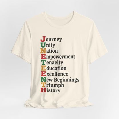 Juneteenth Acrostic T-Shirt — Journey, Unity, Empowerment Tee