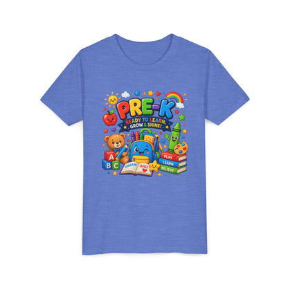 Pre-K Ready To Learn Kids T-Shirt — Colorful Preschool Back-to-School Tee