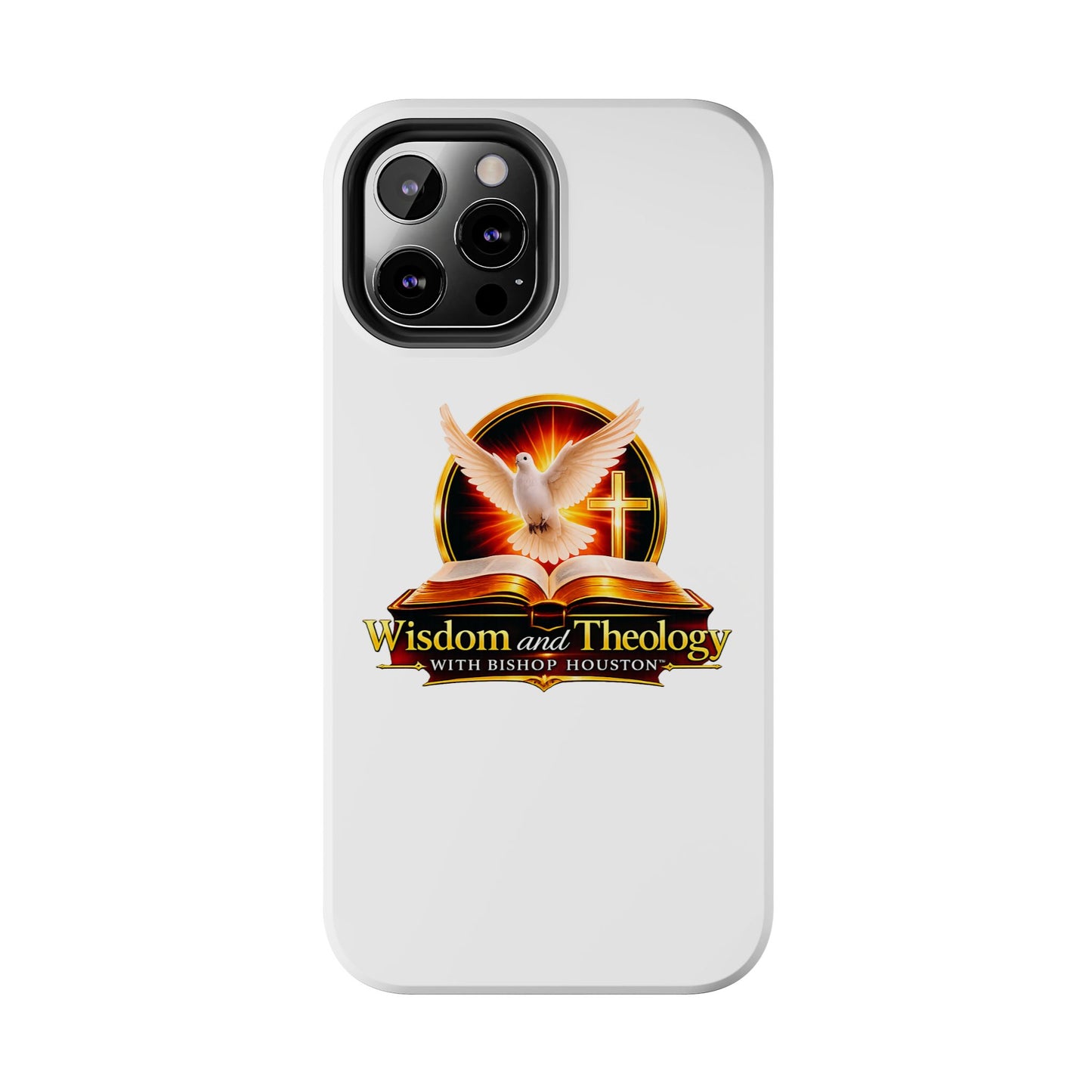 Wisdom and Theology Tough Phone Case — Christian Dove & Cross Design