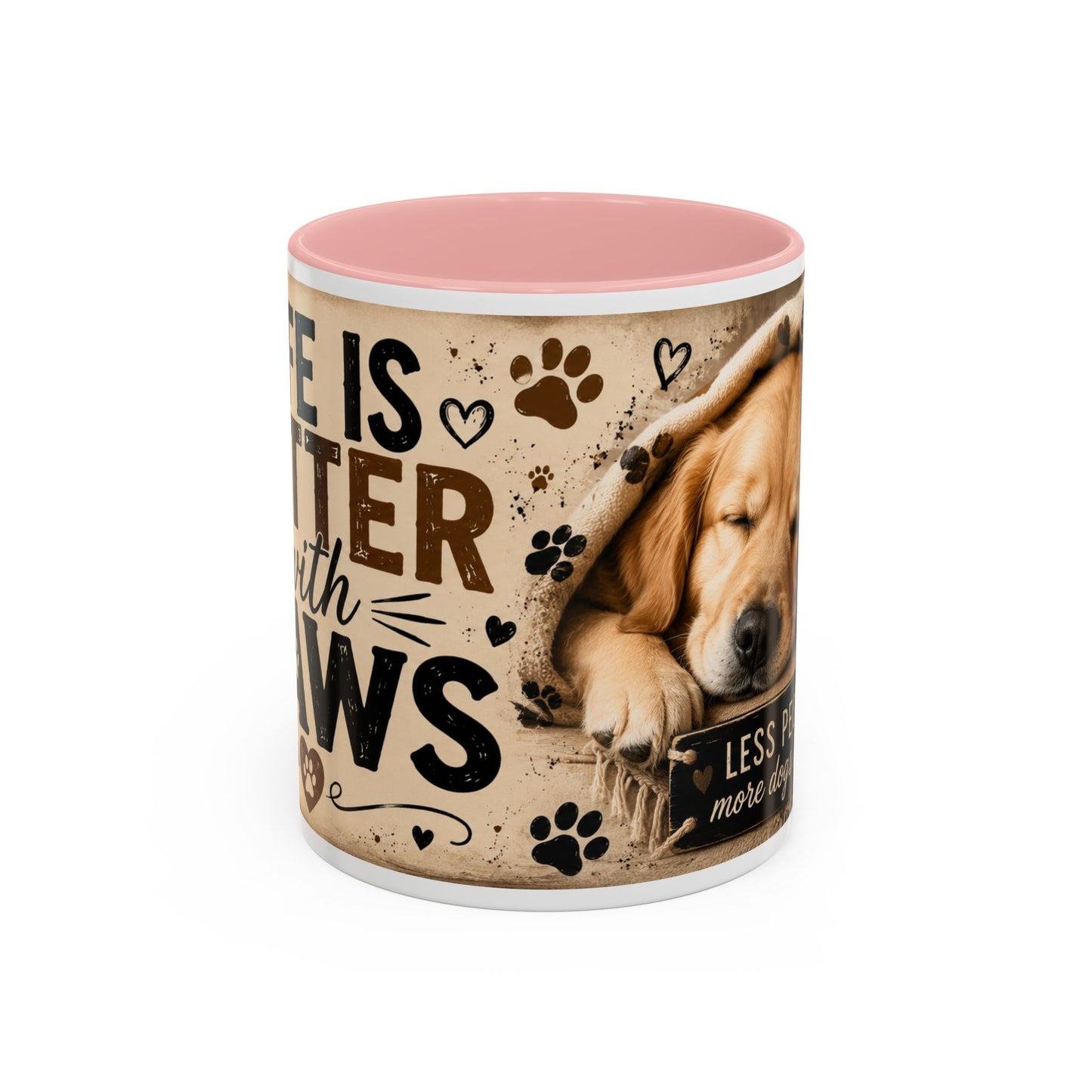 Dog & Cat Coffee Mug - "Less People, More Dogs & Cats" Accent Ceramic Mug