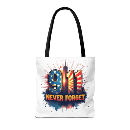 9/11 Never Forget Tote Bag — Patriotic Memorial Tribute Tote