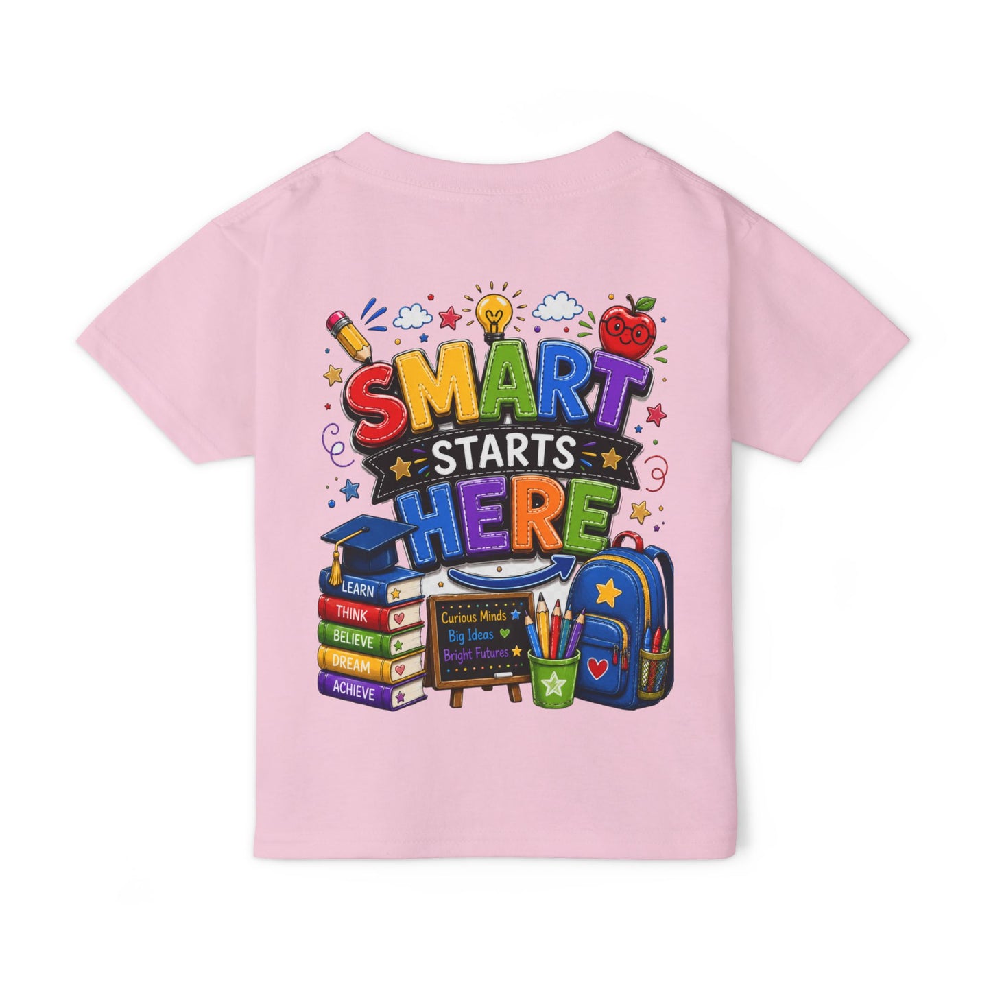 Toddler T-Shirt - "Smart Starts Here" Back-to-School Schoolhouse Design