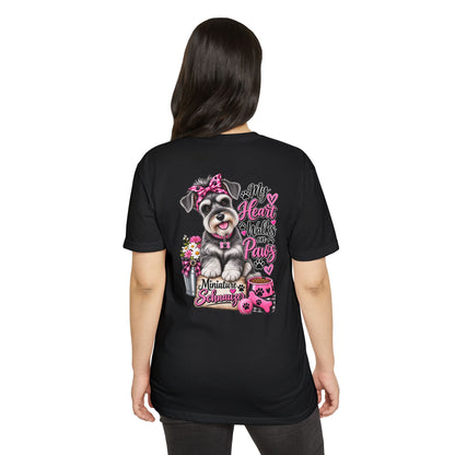 Miniature Schnauzer T-Shirt - "My Heart Walks on Paws" Cute Dog Tee