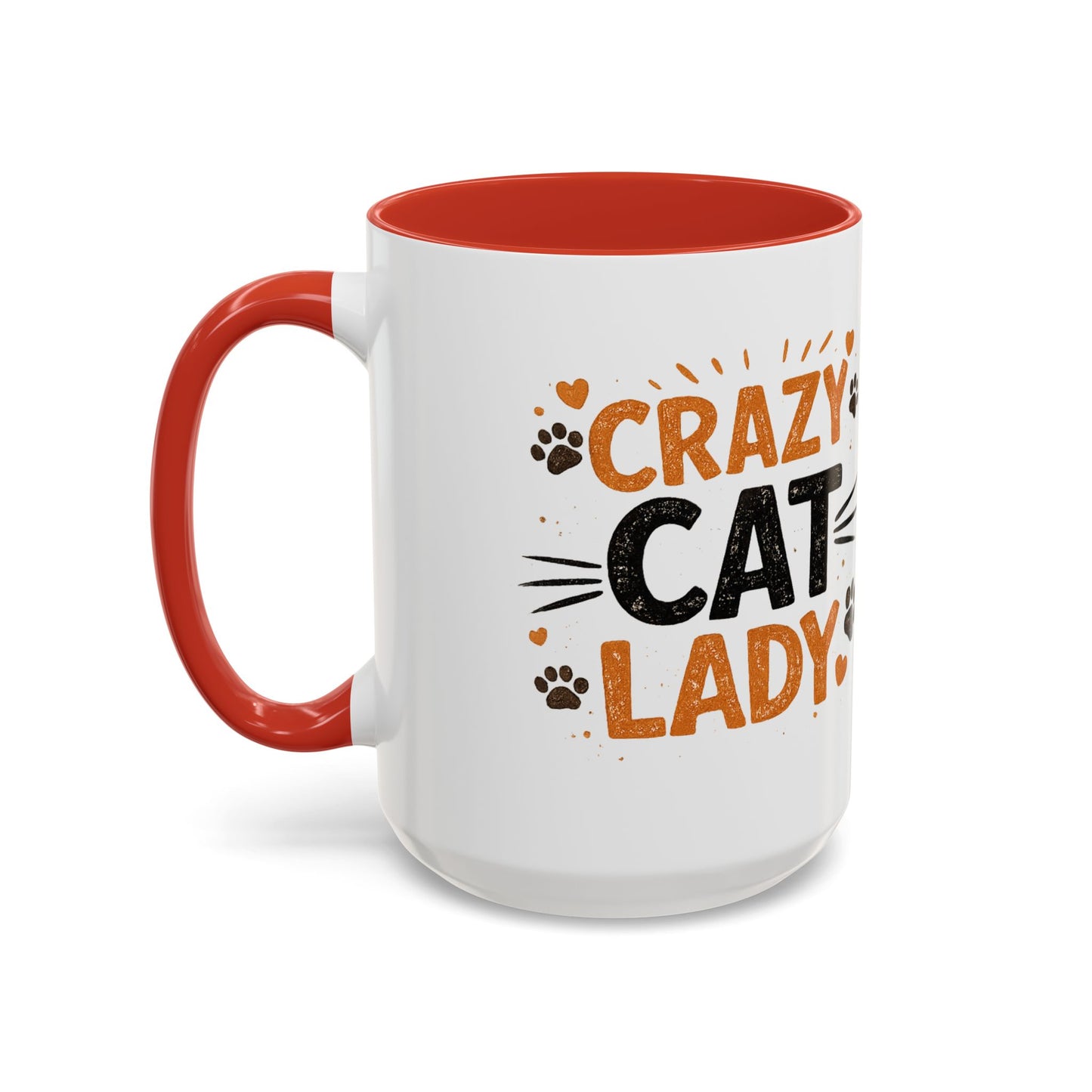 Cat Mug — "Crazy Cat Lady" Cute Kitten Accent Coffee Mug (11/15 oz)