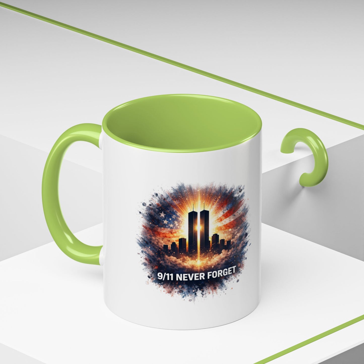 9/11 Never Forget Coffee Mug - Memorial Tribute Accent Mug (11/15oz)