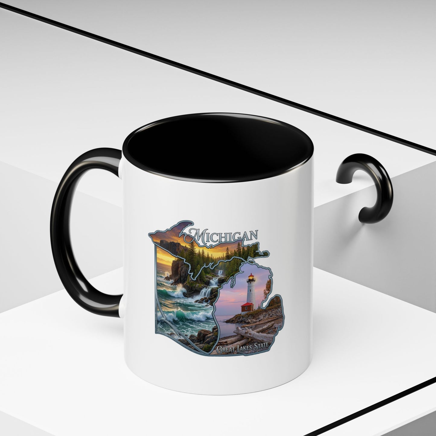Michigan Lighthouse Coffee Mug — Scenic Great Lakes Accent Mug (11/15oz)