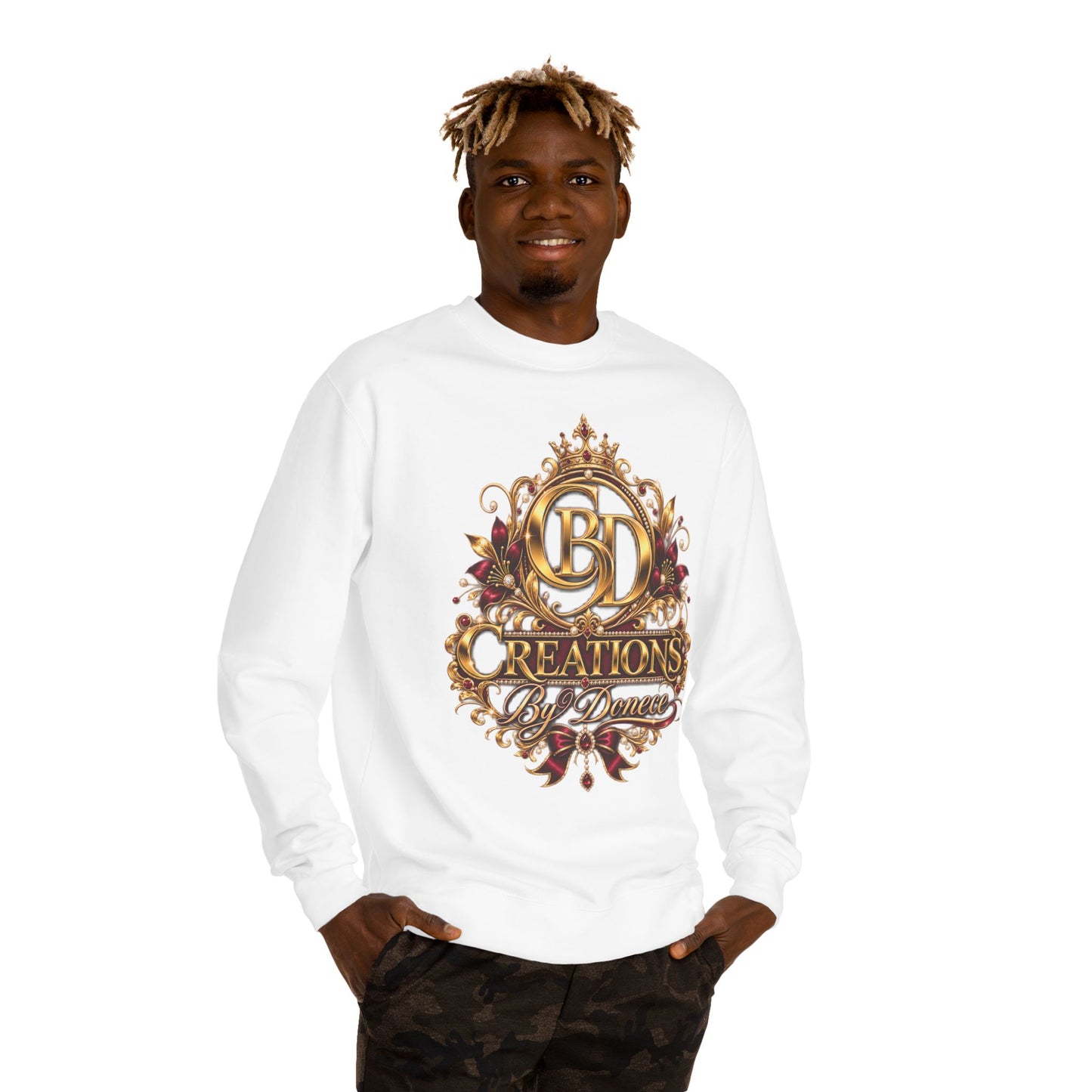 Crewneck Sweatshirt — 'CB Creations by Donna' Ornate Gold Emblem
