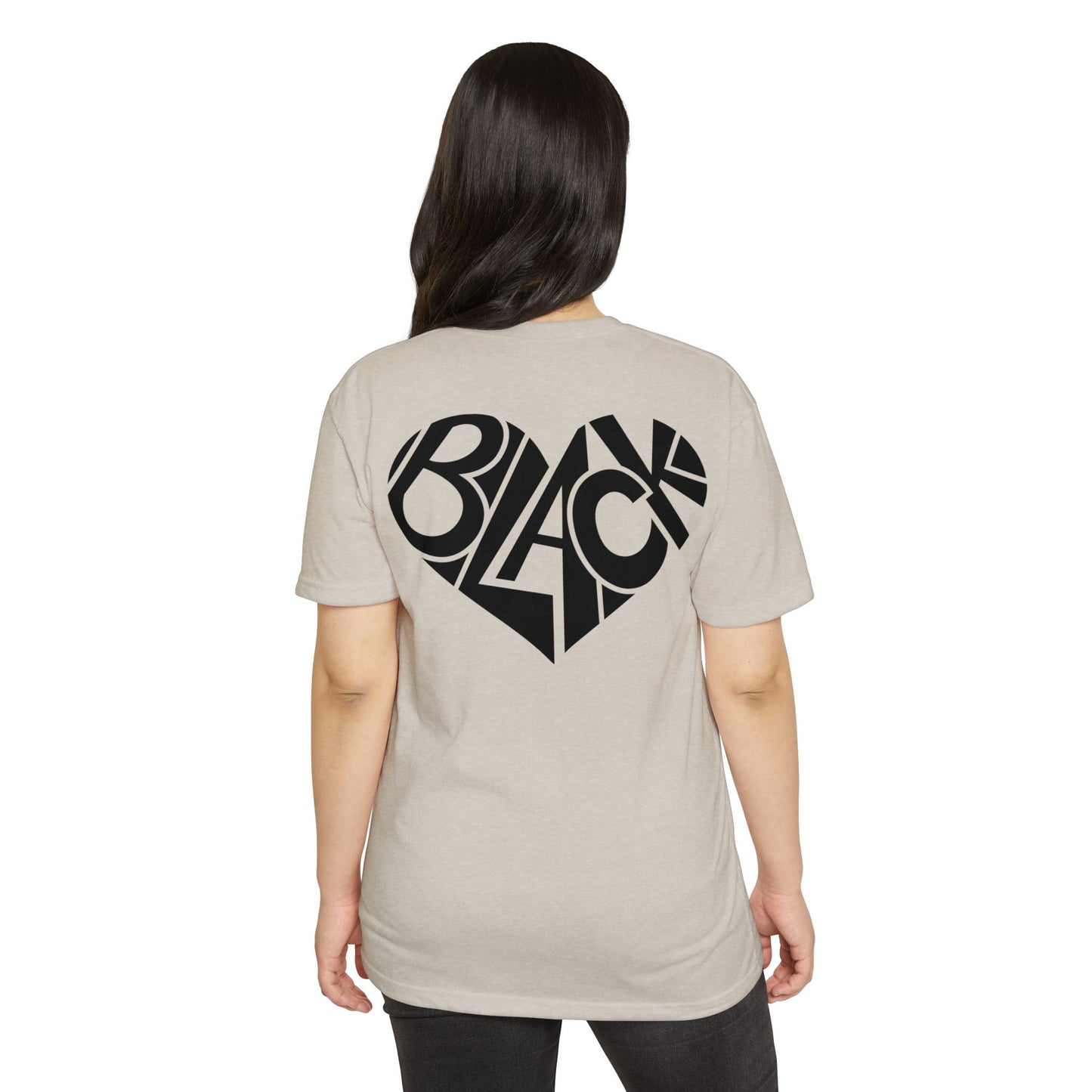 Black Heart T-Shirt – Bold Typography Heart Graphic