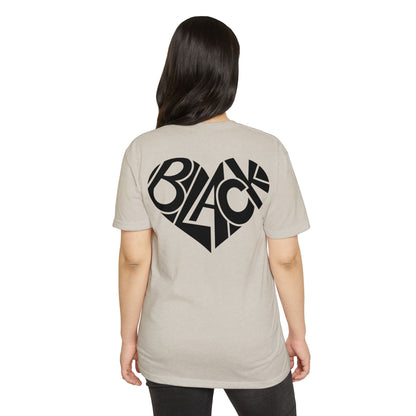 Black Heart T-Shirt – Bold Typography Heart Graphic