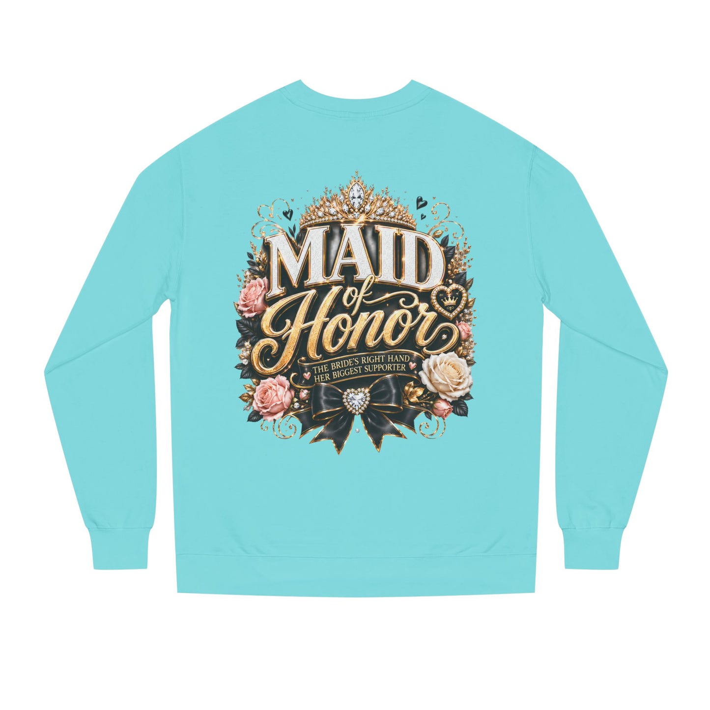 Maid of Honor Sweatshirt - Floral Crown Bridal Party Crewneck