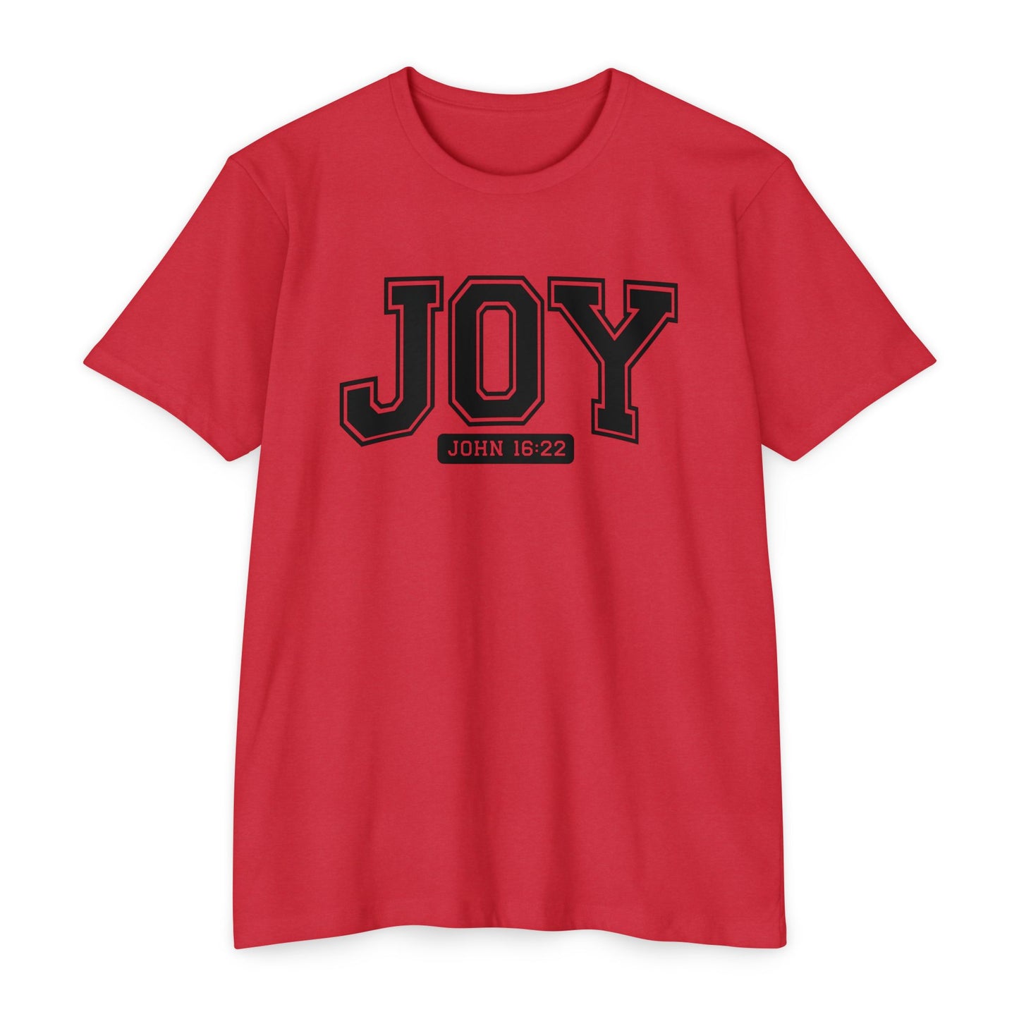 Joy T-Shirt – Christian Scripture John 16:22 College-Style Tee