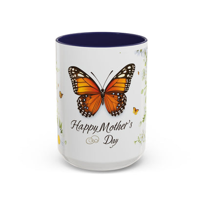 Mother's Day Butterfly Coffee Mug – 'Happy Mother's Day' Floral Accent Mug