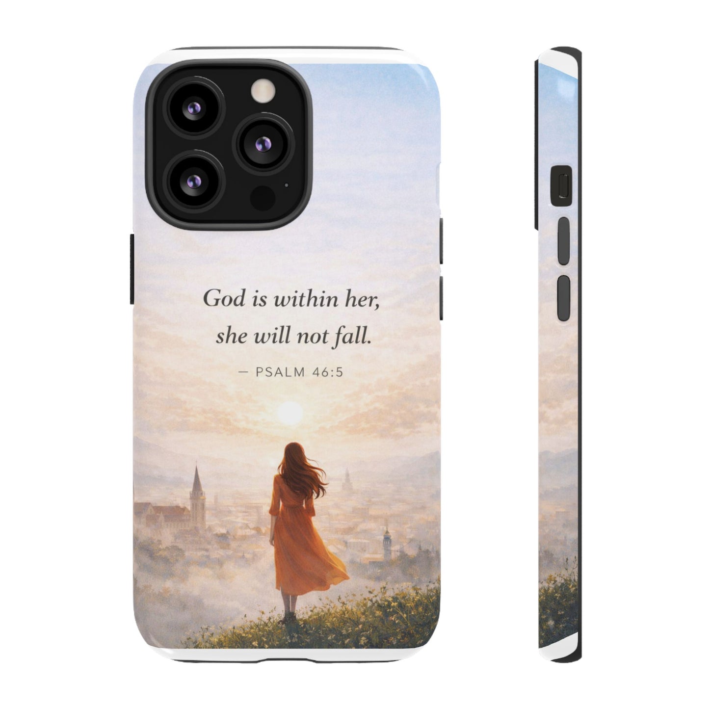 Inspirational Psalm 46:5 Phone Case — 'God is within her, she will not fall' Christian Phone Cover