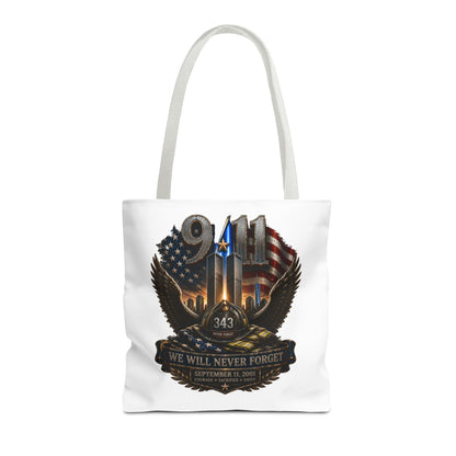 9/11 Memorial Tote Bag — "We Will Never Forget" Tribute Tote