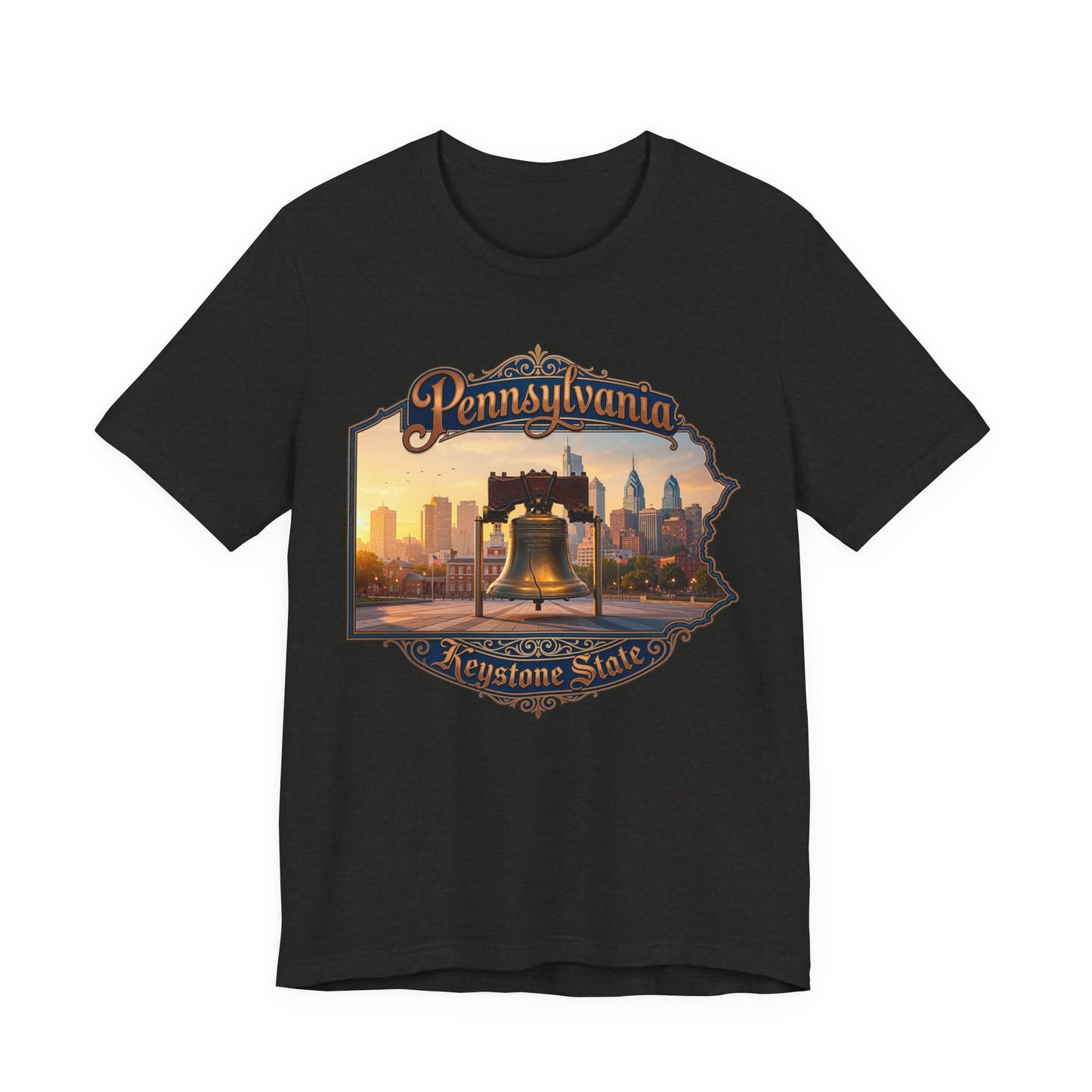 Pennsylvania Keystone State T-Shirt — Liberty Bell & Philadelphia Skyline Tee