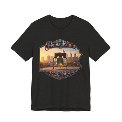 Pennsylvania Keystone State T-Shirt — Liberty Bell & Philadelphia Skyline Tee